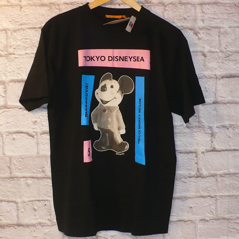 Tokyo Disney Sea Black Mickey Mouse T-Shirt Tee
